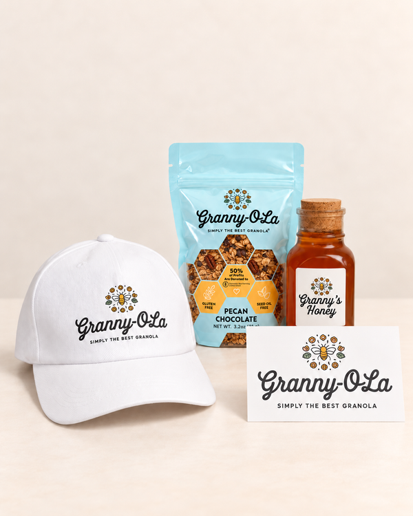 Granny-O-La Gift Box: Small-Batch Granola, Honey & Hat, Ready to Give